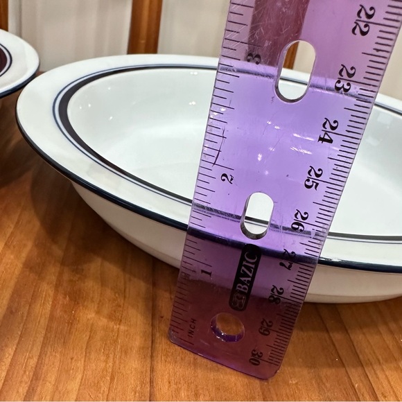 Dansk Classic White Dinnerware with Navy Accents - Picture 5 of 5